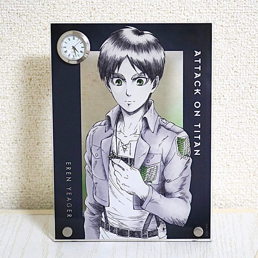 Used Attack on Titan Eren Jaeger Acrylic Art with Clock