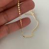 Classic Gold Color Flat Beads Chain Bracelets for Women 2025 New Fashion Stainless Steel Bracelet Anklet Party Jewelry Gifts