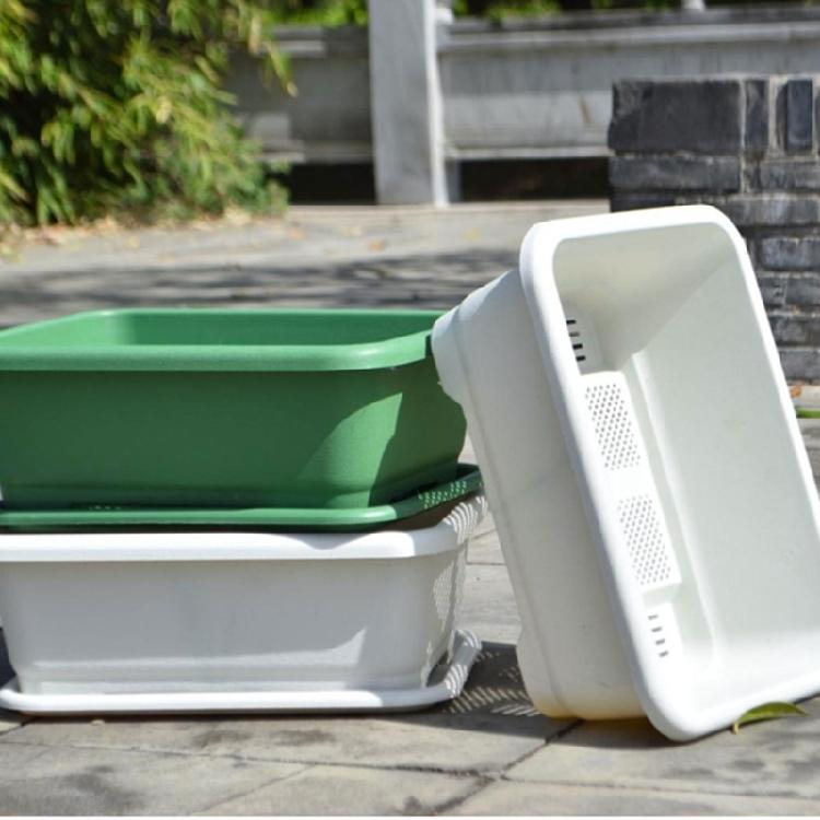 Heavy Duty Spacious Rectangular Planting Container High Durability Plastic Materials Ideal for Balcony Garden Vegetables