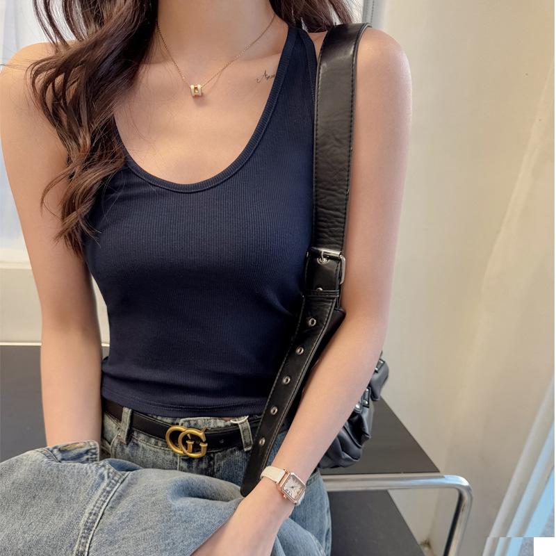 American Retro Spice Girl Sling Vest Women's 1111 Summer Wear Slim and Skinny Pure Bottom Inner Top