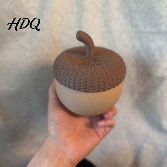 Log Style Storage Box Acorn Box with Matte Frosted Surface Dustproof Moisture-Proof Jewelry Organizer Desktop Small Item Holder for Home Decor Cute