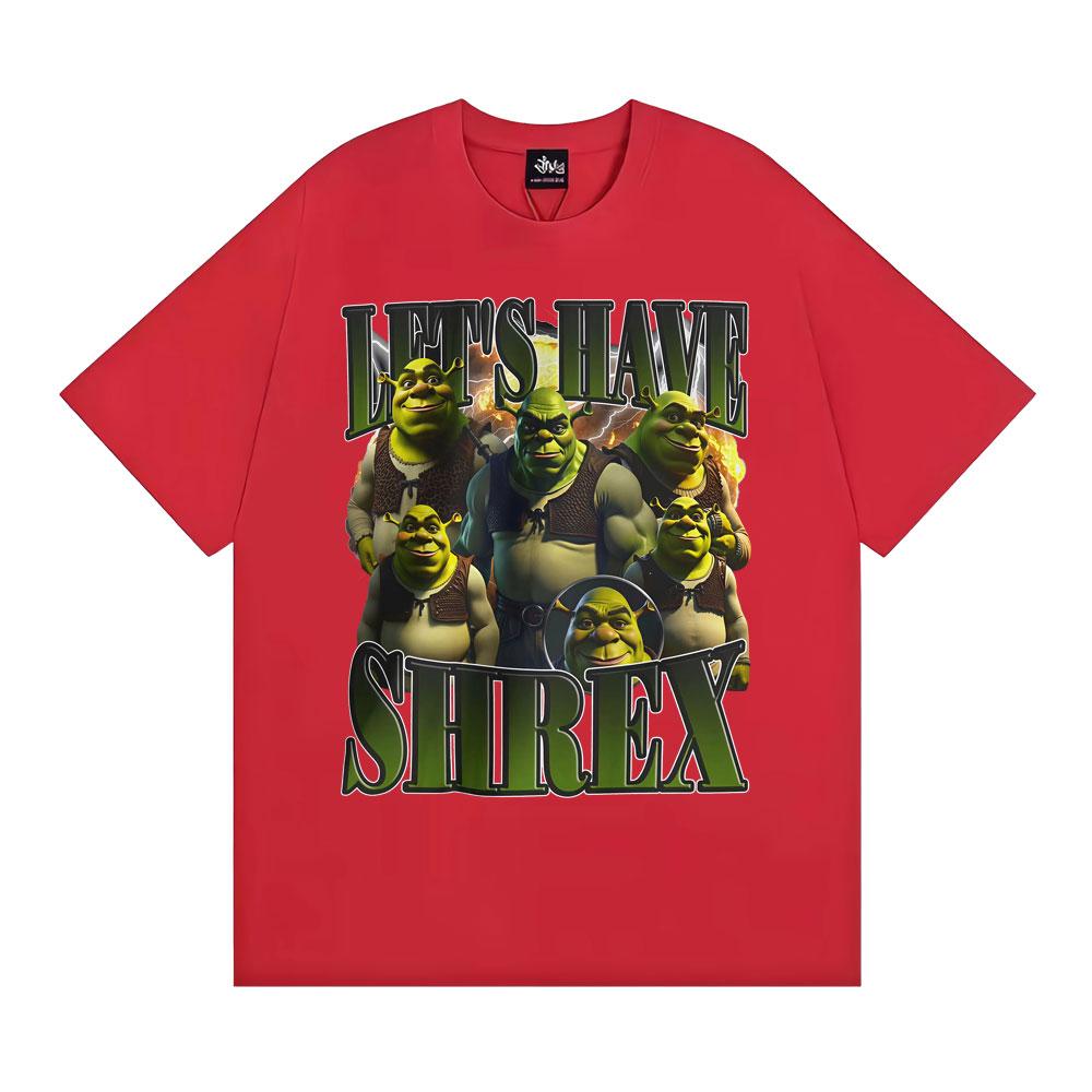 

Funny Lets Have Shrex Shrek Graphic Meme T Shirt Unisex Women Fashion Vintage Short Sleeve Tshirts Cotton Loose Oversized Tshirt S