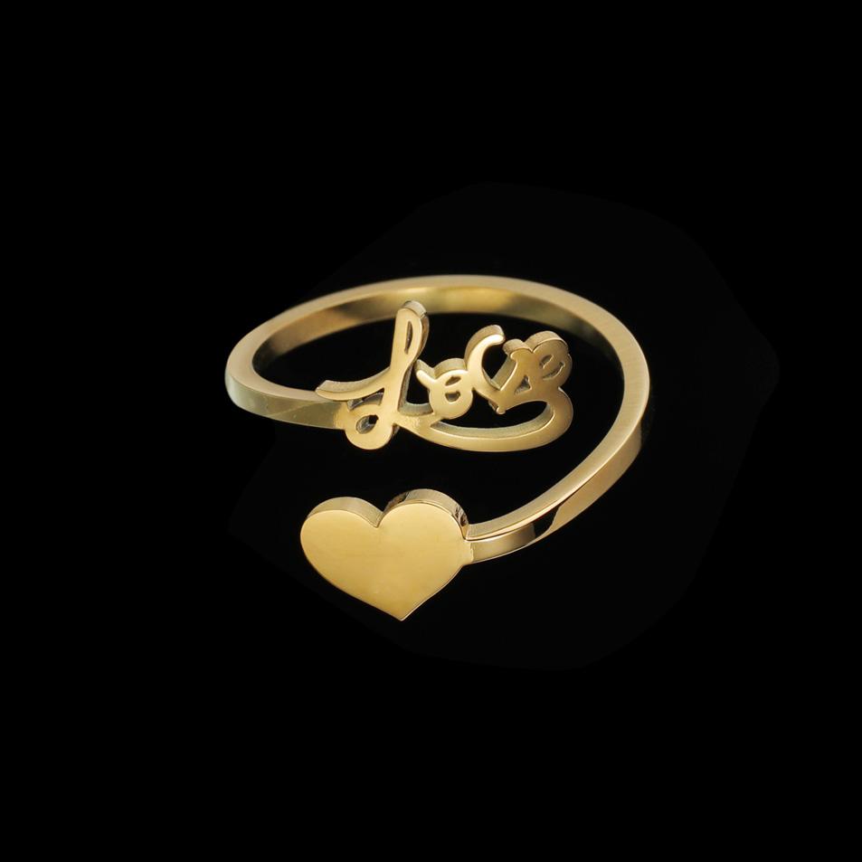 Atoztide Personalized Custom Names Rings for Women Stainless Steel Adjustable Heart Butterfly Letter Wedding Jewelry Gifts