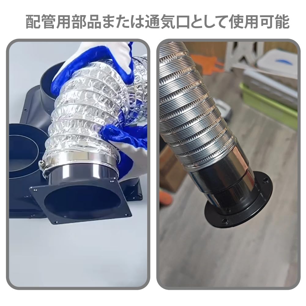 Sanitärflansch Lüftungskanalanschluss Lüftungsöffnung 75mm Set aus 2 Stück Rohrflanschverbinder Schlauch Sanitärteile Schwarz