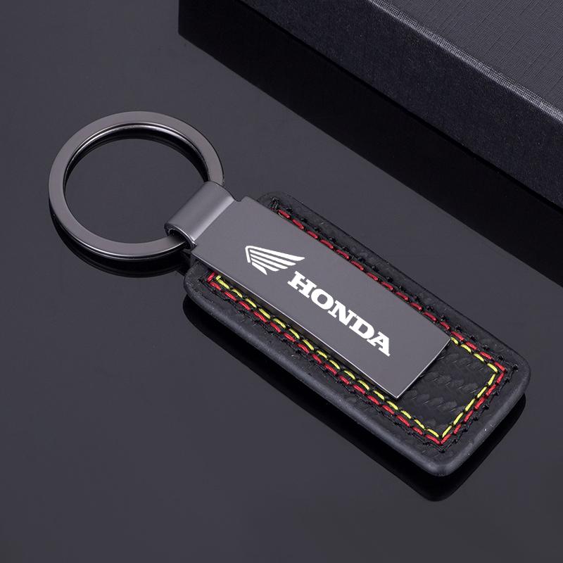 Carbon Fibre Pattern Car Keychain Pendant Key Ring For Honda Civic FIT Accord Prelude CRV 5th City CRZ CRX Jazz HRV Accessories KU9