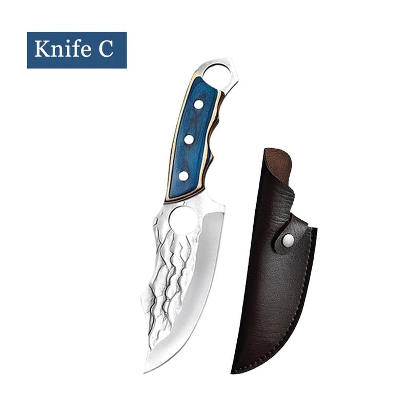 WXCOO Meat Cutting Knife Fish Meat Kitchen Butcher Hand Forged Chef Blade High Carbon Steel For Cooking Tool