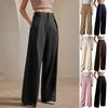 Women Striped High Waist Loose Wide Leg Business Commuting Casual Suit Pants