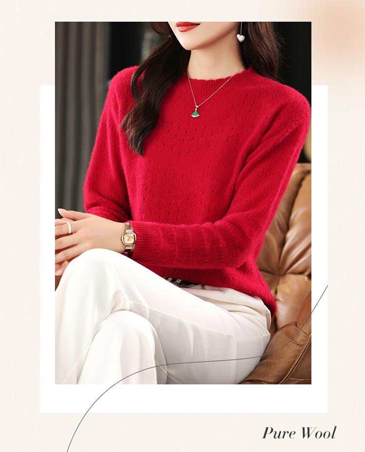 Women's Loose Fit Knit Wool Sweater - New Style, Lazy Autumn/Winter Base Layer, Round Neck Top