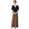 Mom's 2026 Stylish Two-Piece Summer Dress Set: Short-Sleeved Top and Skirt for Middle-Aged Women
