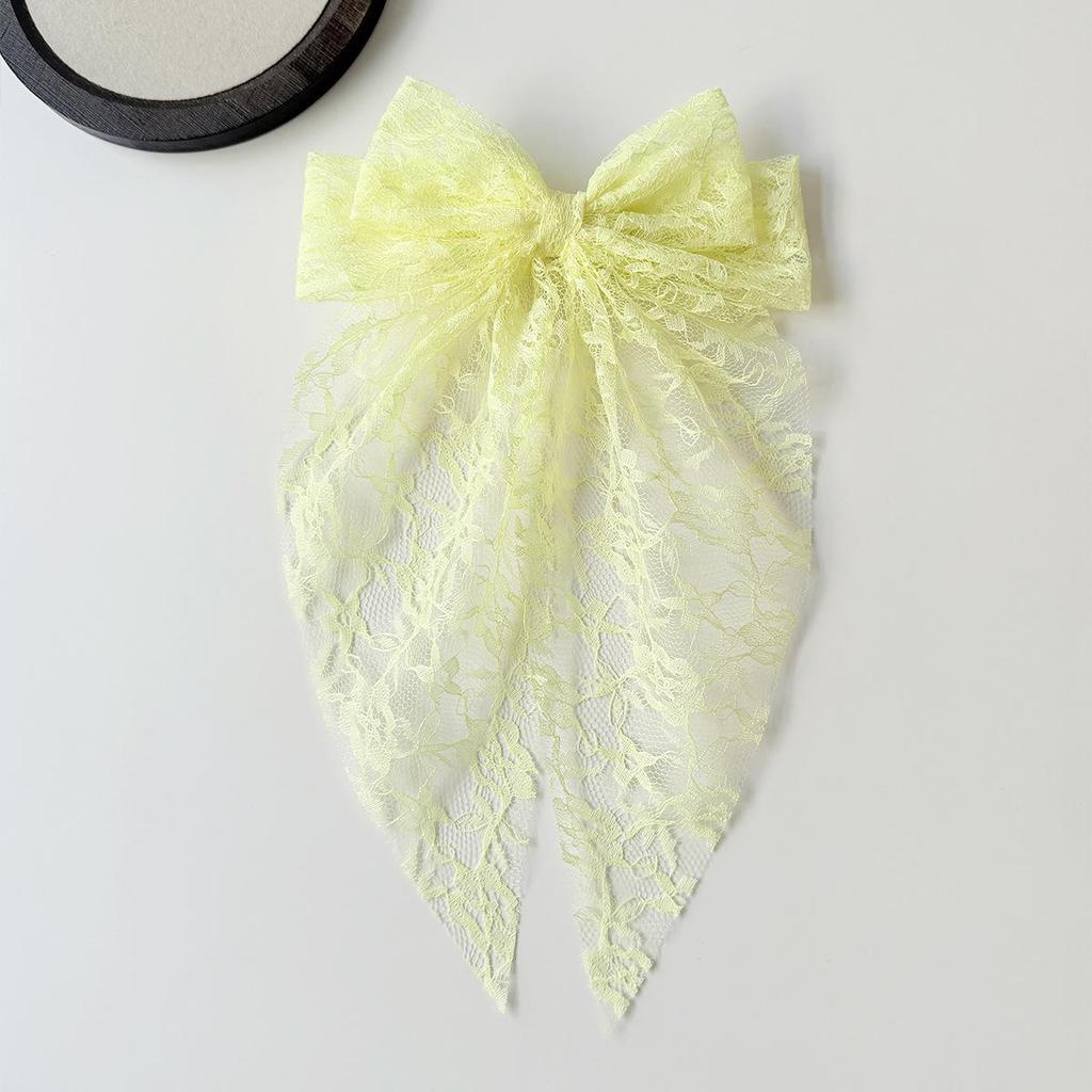 Accesorio para el Cabello Infantil con Lazo de Encaje Pinza para el Cabello Estilo Bosque Dulce Pinza para el Cabello Bordada con Malla de Cinta Elegante para Mujer