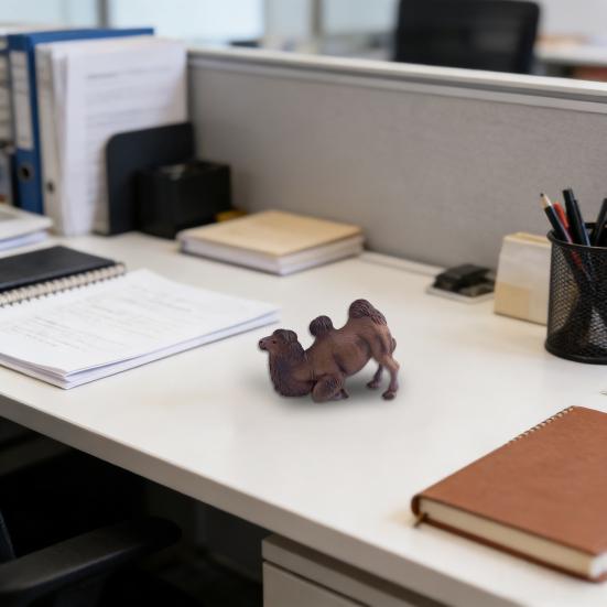 Simulation Camel Model Standing Kneeling Single Two Humped Camel Figurine Miniature Desert Animal Educational Toy Collectible Decoration