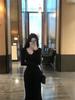 Pure Desire Lace Patchwork Long Sleeve Dress: 2026 Spring/Autumn Trendy Slim Fit Skirt Style