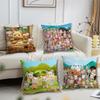 Cute Cartoon S-Sylvanian family cushion cover Living Room Headboard Office Cushion Bedroom Cushion Sofa Nap Time Pillow Case