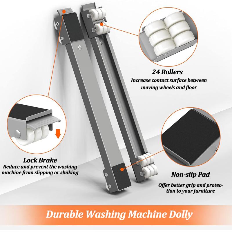 2Pcs Washing Machines Universal Wheels Mobile Base Refrigerator Extendable Increase Base Bracket Furniture Shock- proof Support