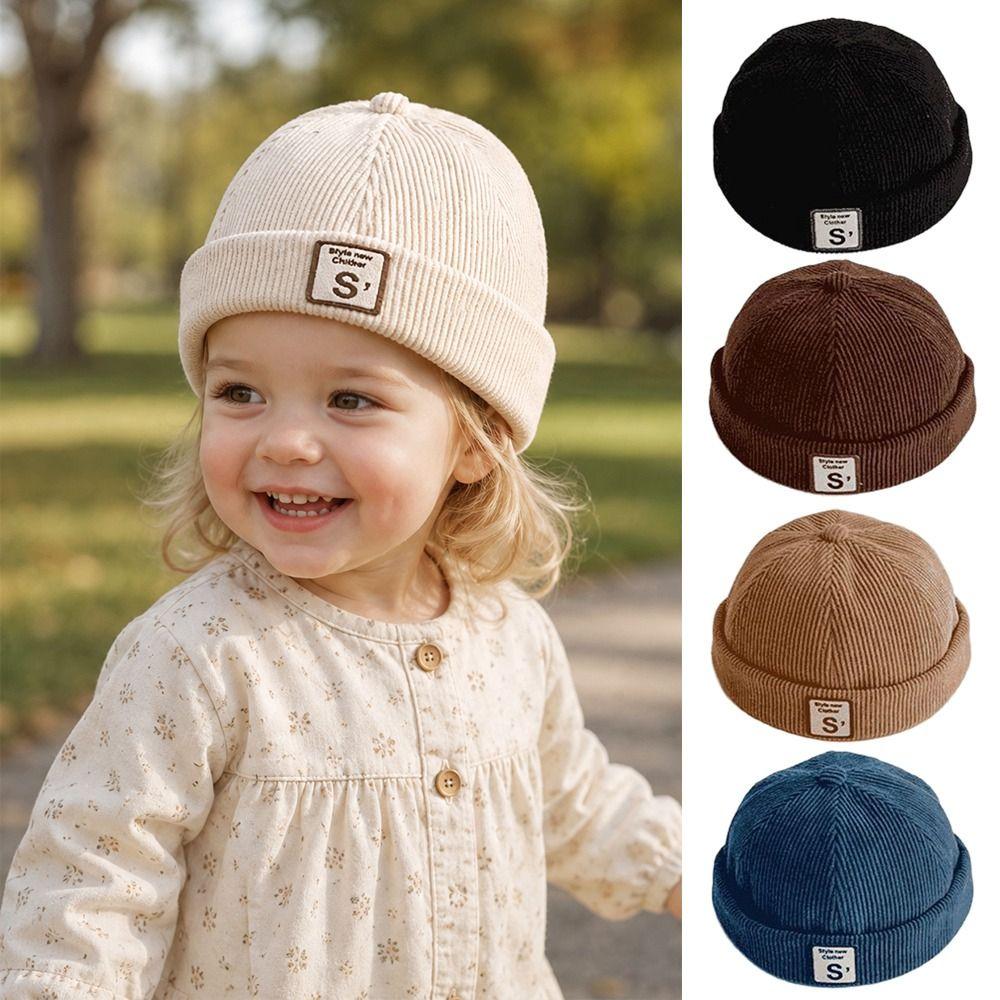 Spring Autumn Baby Brimless Hat Corduroy Landlord Cap Fashion Sun Cap  Kids
