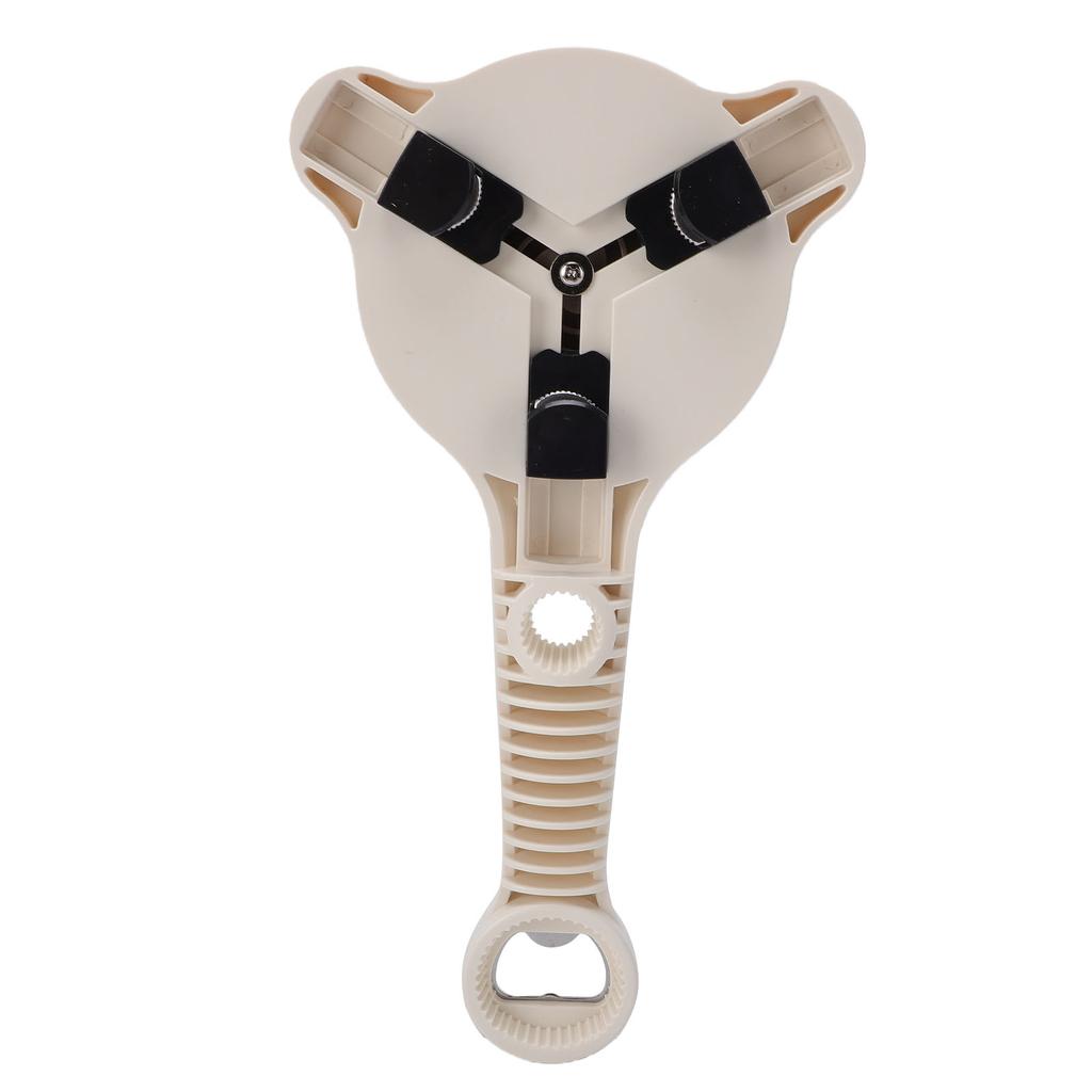 4 in 1 Jar Opener Adjustable Stainless Steel Lid Remover Manual Can Opener for Kitchen Jars Bottles Cans Khaki