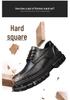 Men's Spring Casual Leather Derby Shoes with Thick, Lightweight Sole for Height Increase