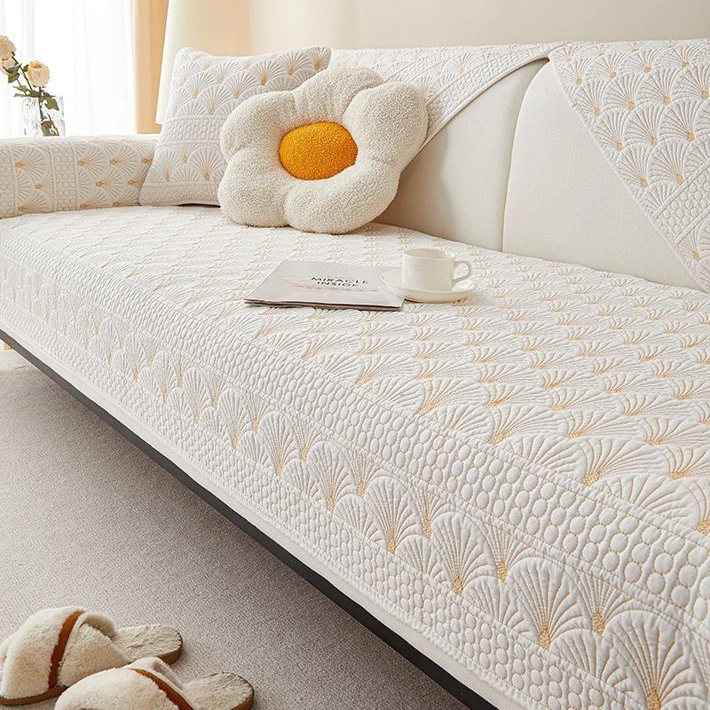 Manufacturer Nordic Pure Cotton Sofa Cushion, Four-Season Simple And Modern Universal Non-Slip Back Cotton Sofa Cover Towel Seat Cushion