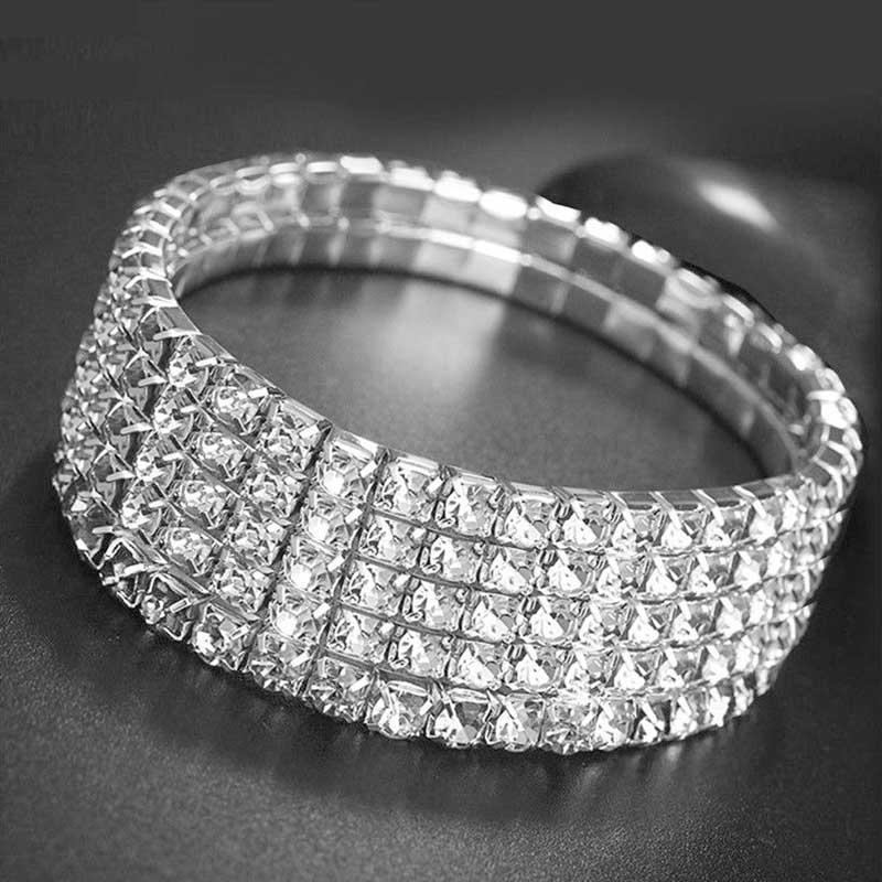 Rhinestones Girls Silver Color Shine Crystal Women Anklet Jewelry Accessories