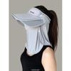 Women's Ice Silk UV Protection Sun Visor Hat, Wide Brim Detachable Face Mask, Summer Cycling Headwear
