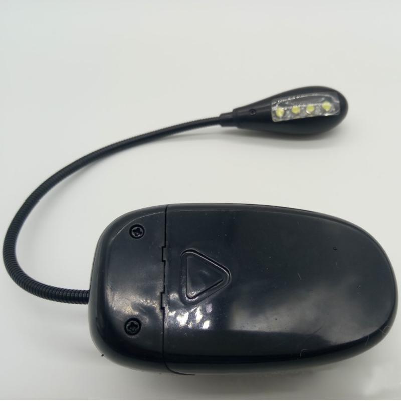 4 LED Reading Lamp Rechargeable and Flexible Gooseneck Nightlight Desktop Clip Light with Stand Music Stand Light