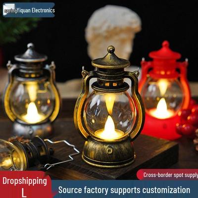 Portable Retro Lantern: LED Candle Lamp for Christmas and Halloween Decoration