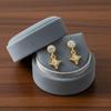 Star Drop Stud Earrings - 925 Sterling Silver Yellow Plated
