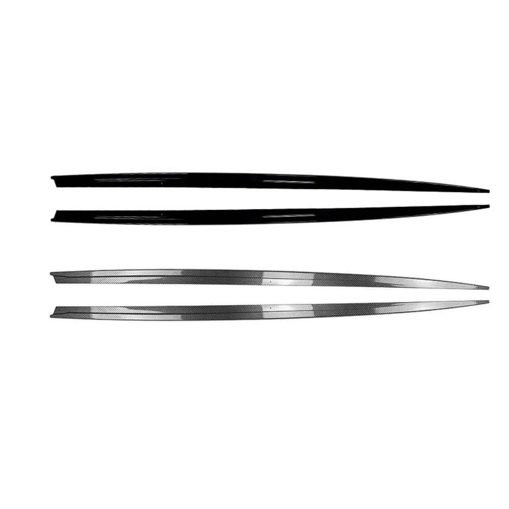 Glossy Black Carbon Fiber Side Skirts with Aero Surrounds for 12-19 BMW 3 Series F30 F31 MP Models.