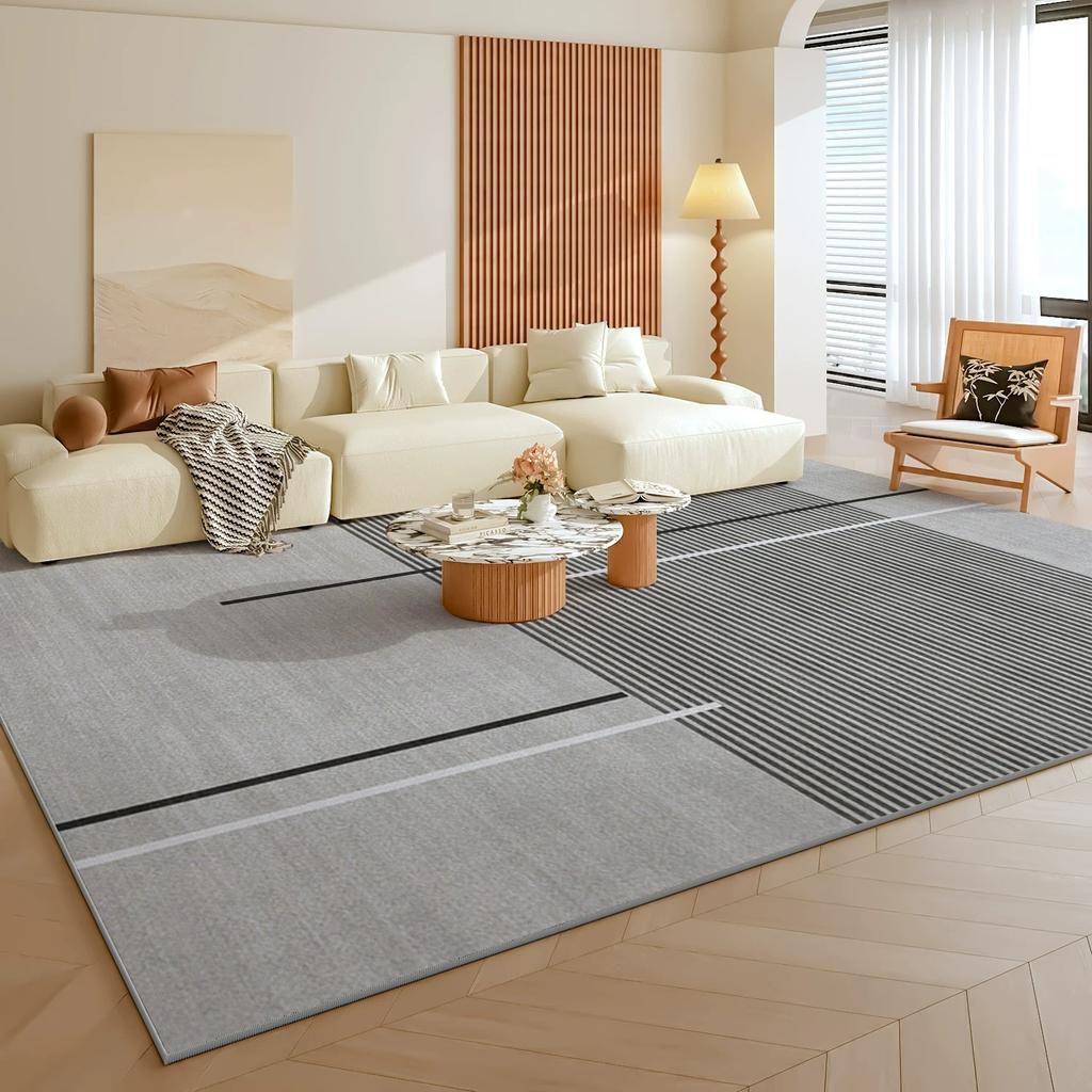 Living Room Carpet Soft Fluffy Comfortable Bedroom Bedside Floor Mat Geometric Pattern Rug Large Size Home Decoration Rugs