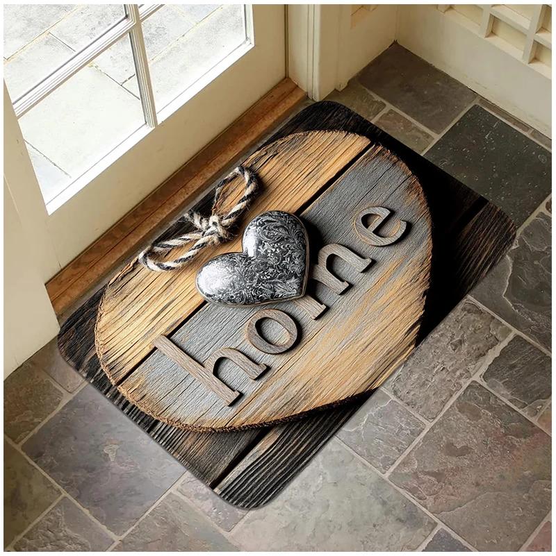 1 Retro-Holzschildmuster Fußmatte Halloween-Dekormatte Innen- und Außenbereich rutschfest Universalmatte