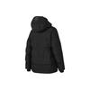 Skechers Solid Color Water-Repellent Technology Warm Mid-Length Hooded Down Jacket Women Outerwear Carbon-Black P423W023-0018