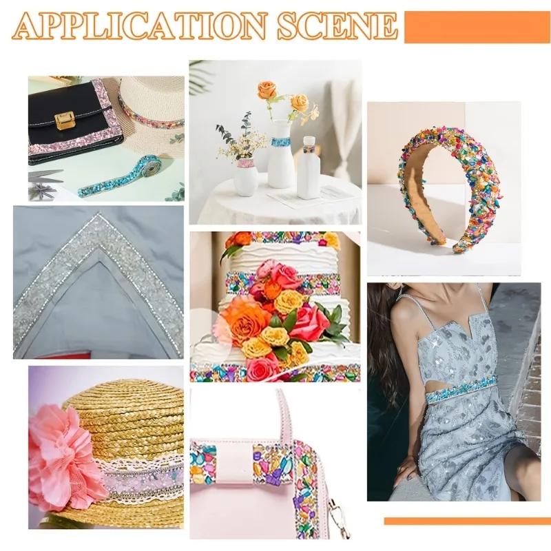 Resin Diamond Tape, Diamond Bars, Clothing Accessories, Stone Stickers, Wedding Cakes, Birthday Decorations, Hat Decorations