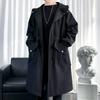 Windbreaker Men's Mid-length Autumn and Winter Men's Trend Loose Over-the-knee Jacket Handsome Coat Jacket
