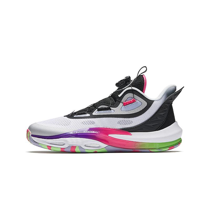 Anta Kids Qingkuang Elite Basketball Shoes Men Sneakers White Black Silver 312511112-2
