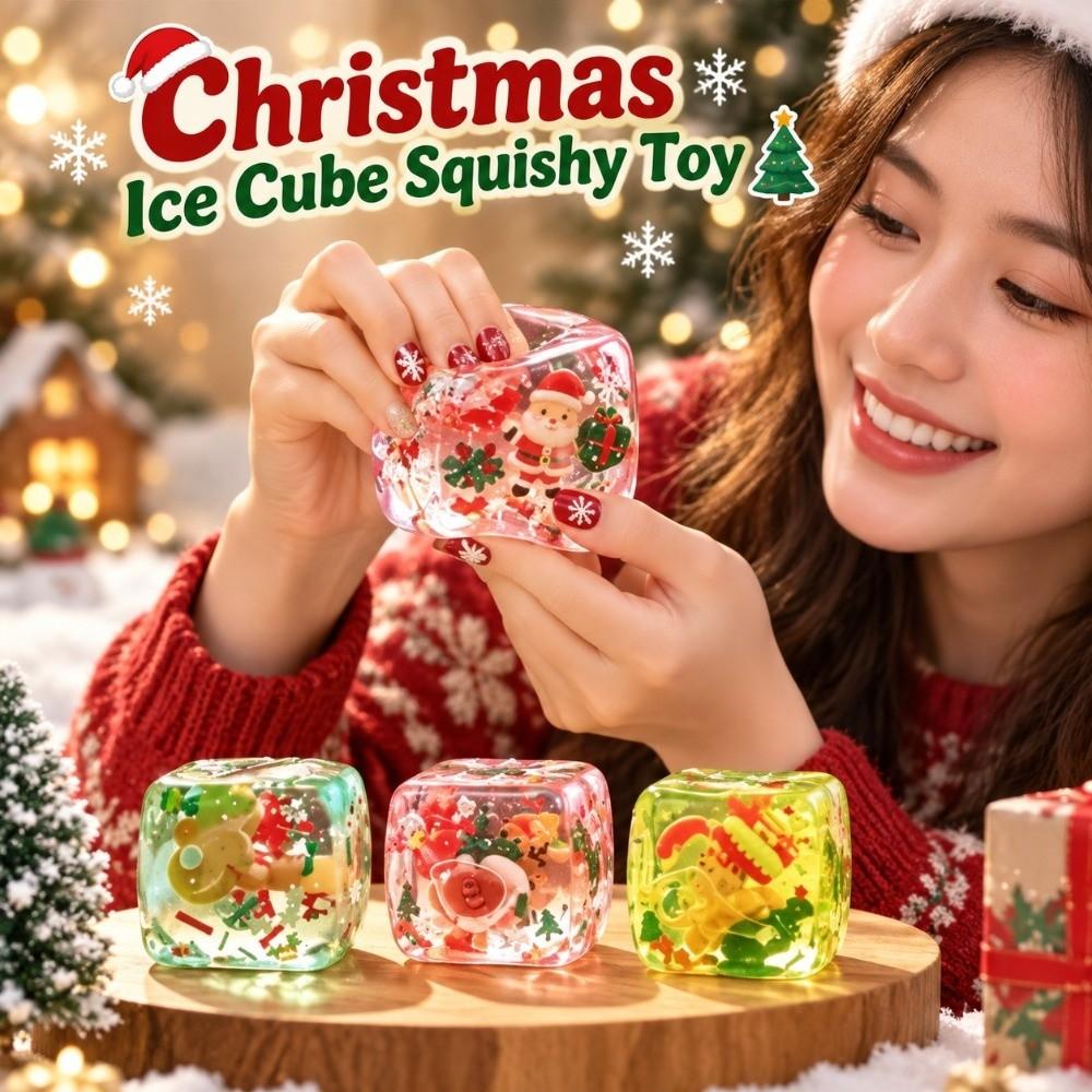 Transparent Ice Cube Fidget Toy Christmas Theme Maltose Fidget Toys Gifts