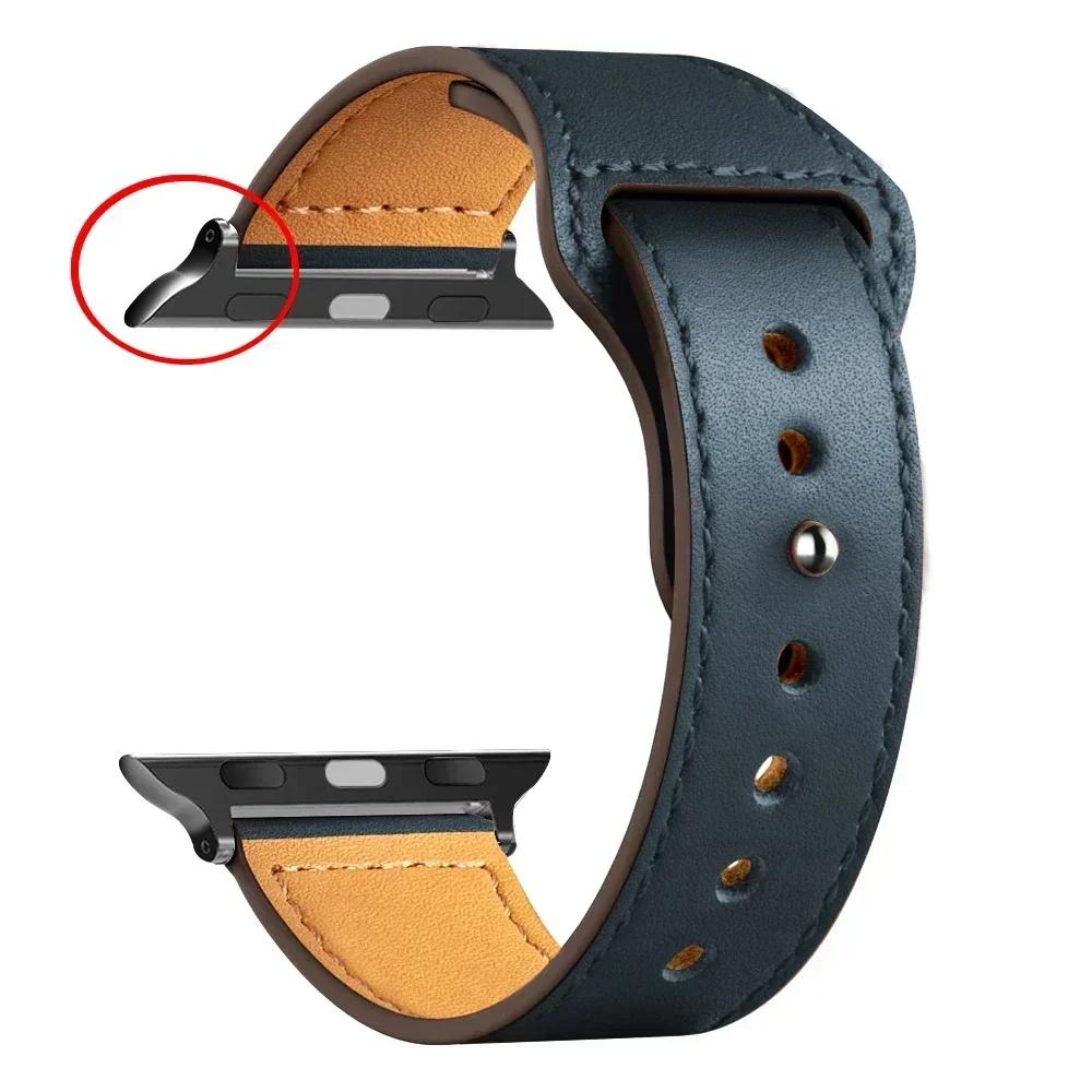 Leather Straps for Apple Watch 10 Band 46mm 42mm 44mm 45mm 49mm 41mm 40mm Correa Bracelet IWatch Series 8 9 3 4 5 6 SE 7 Ultra 2