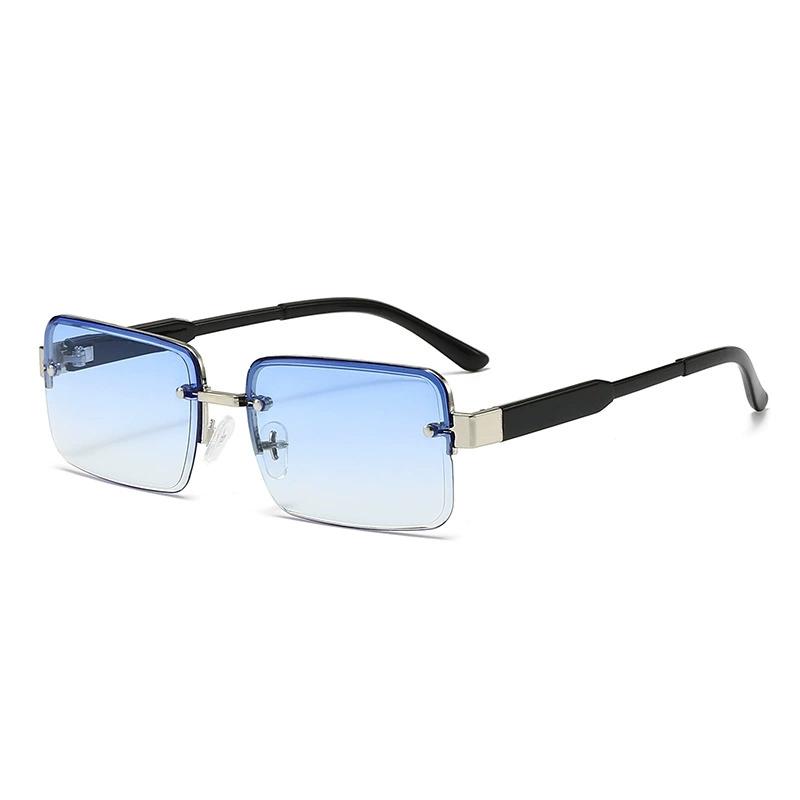 Korean Fashion Aviator Sunglasses For Men And Women Metal Small Square Frame Gradient Lens Shades Glasses Outdoor UV Resistance