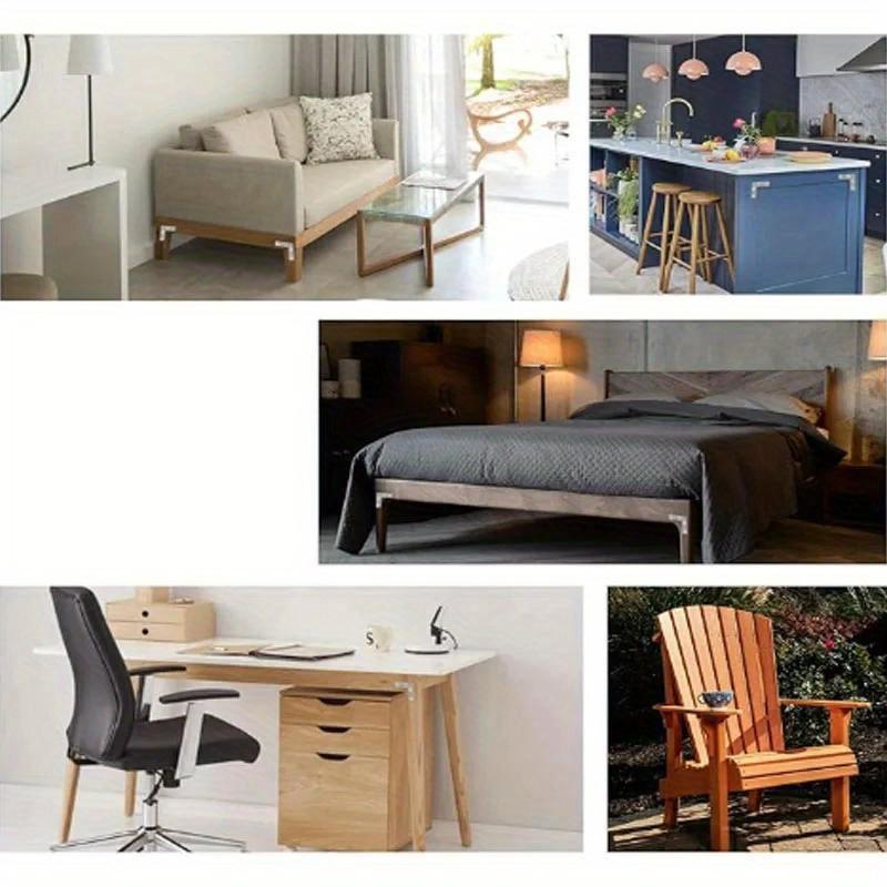 20pcs L Shape Brackets Flat Corner Brace Plates Metal Repair Stainless Steel Plates for Wood Fixing Connector Fixing Brackets