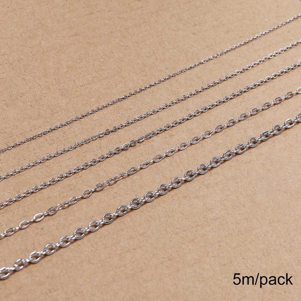 2-5m/Lot 1.2-3.0mm Stainless Steel Necklace Chains Gold Color Bulk Chain for DIY Jewelry Finding Making Accessories Supplies