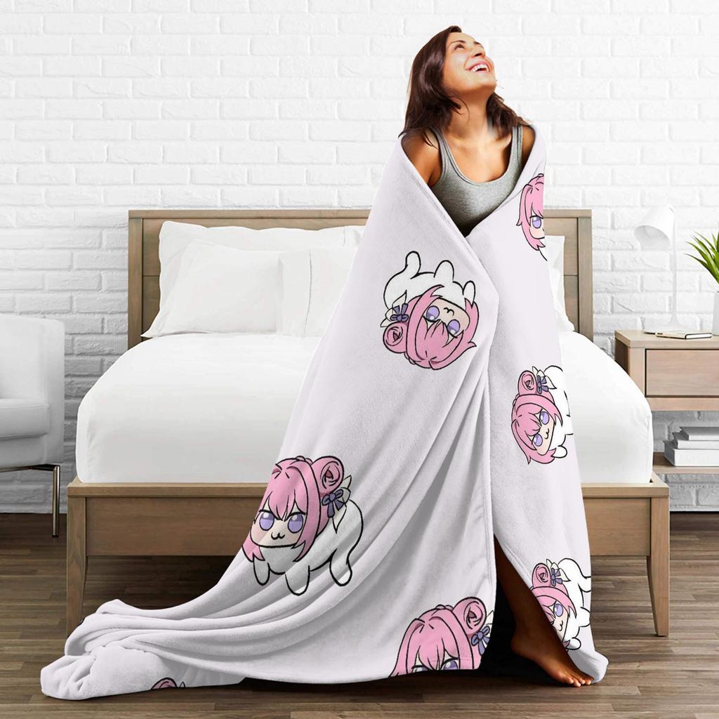 Nikke Doro Blankets Flannel All Season Portable Ultra-Soft Throw Blankets for Bedding Couch Plush Thin Quilt