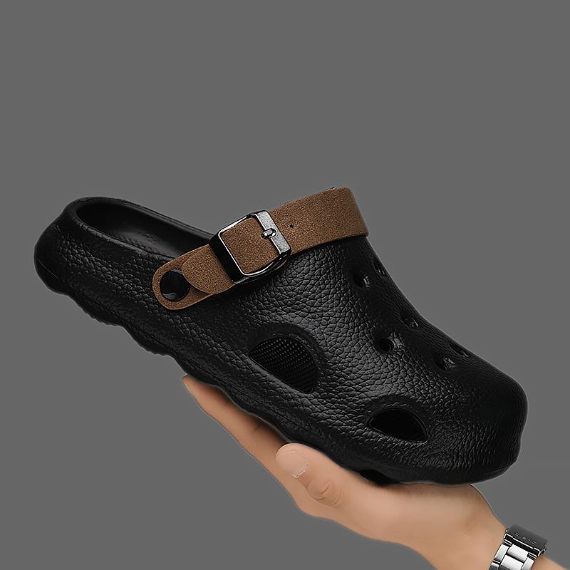 Fashion Men Clogs Summer Slippers Buckle Design Beach Sandals Soft Garden Shoes Casual Outdoor Slides Breathable Slippers Home Shoes
