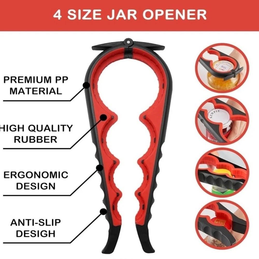 4 in 1 Bottle Wrench Labor-saving Bottle Cap Twister Durable Jar Opener  Everyday Use