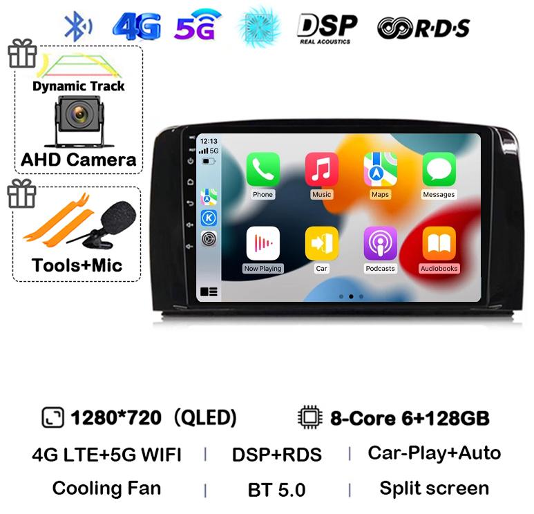 Android 14 Carplay For Mercedes Benz R-Class R Class W251 R280 R300 R320 2005-2017 Car Radio Multimedia Video Player GPS Stereo