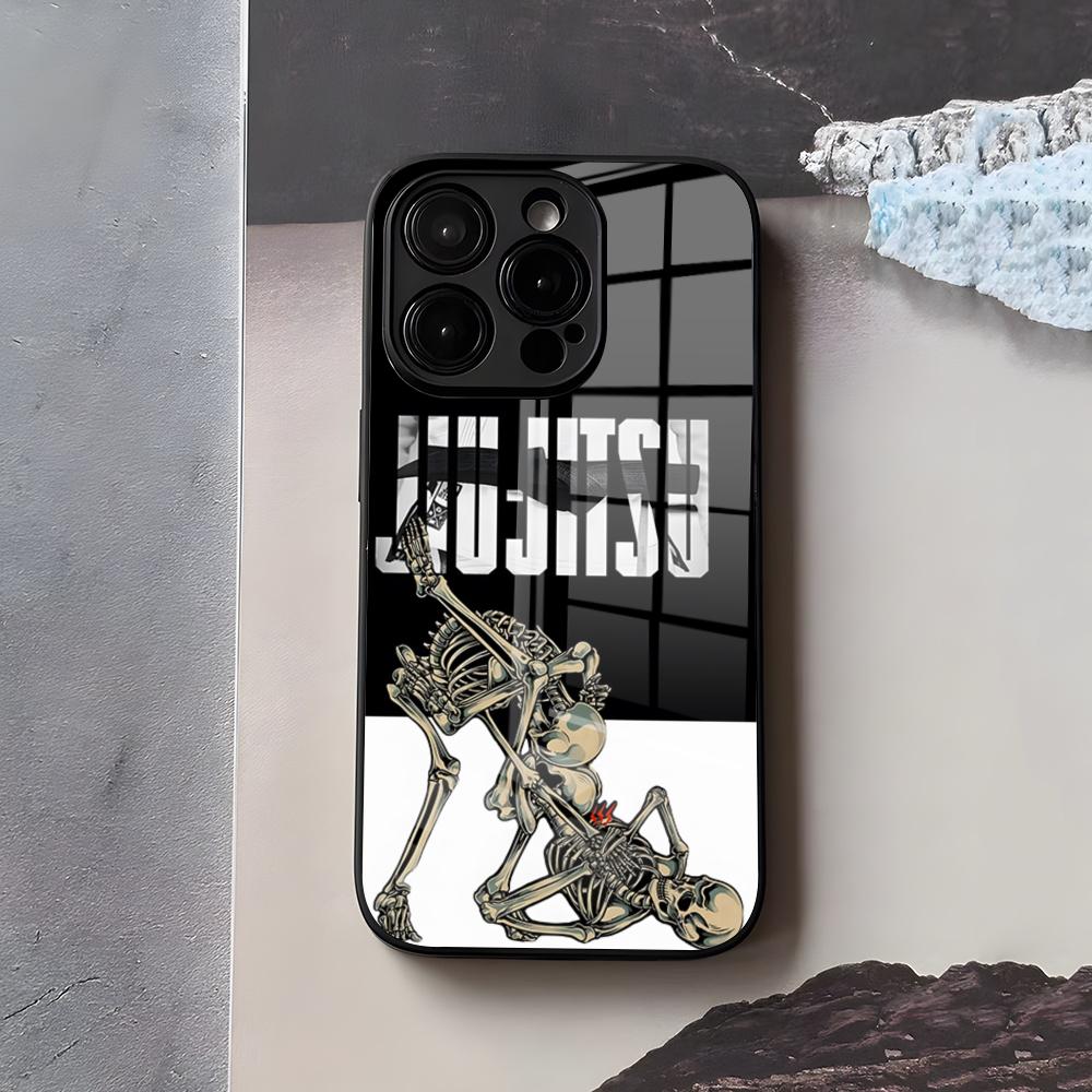 BJJ Brazilian Jiu Jitsu Phone Case For IPhone 17 Air 16 E Pro Max 15 14 13 Mini 12 Pro 11 Max Plus Black Glass Cover
