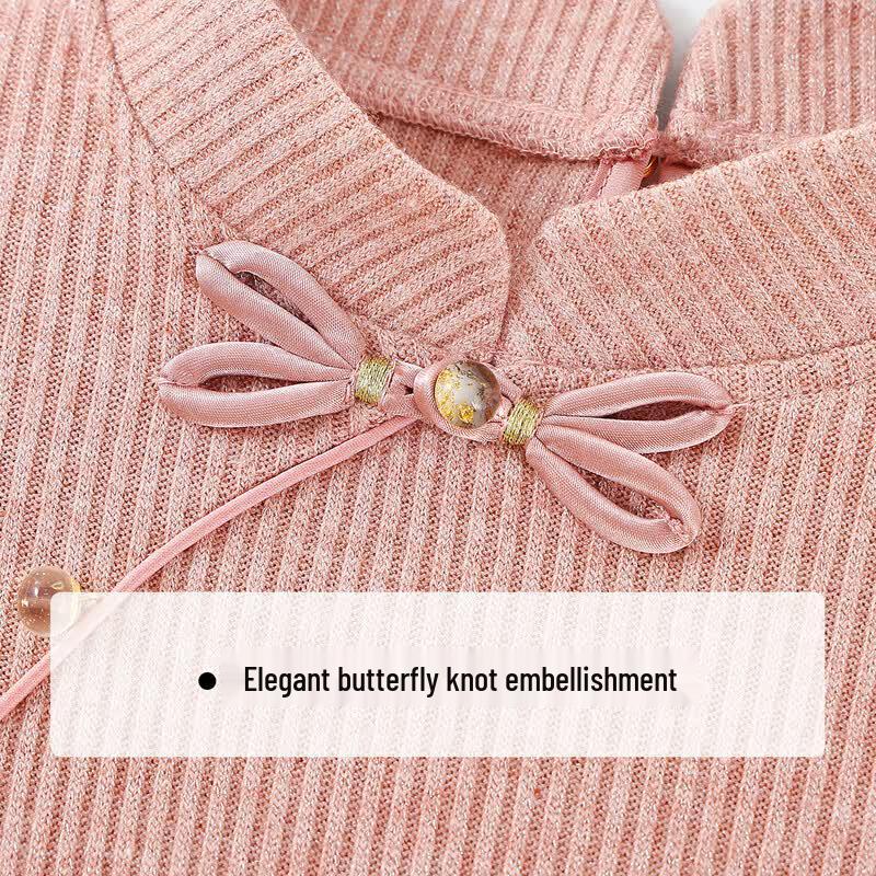 YEEHOO Girls' New Chinese Style Thermal Long-Sleeve Sweater