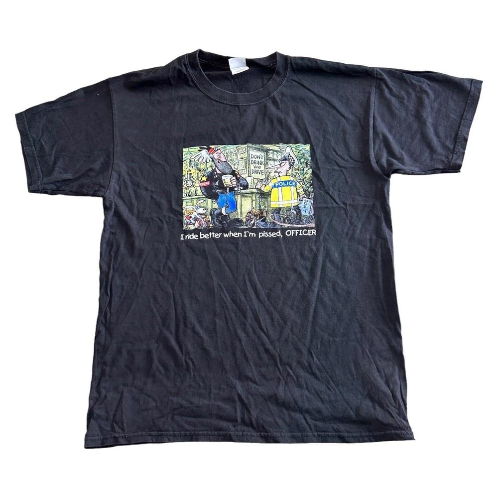 Dont Drink And Drive T-shirt Graphic Print Comedy Retro Y2K Black Mens