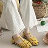 Fashion French Woven Thin Hairband Fish Mouth Open Toe Sandals Women 2025 New Xia Square Toe Block Heel Kitten Heel Slippers