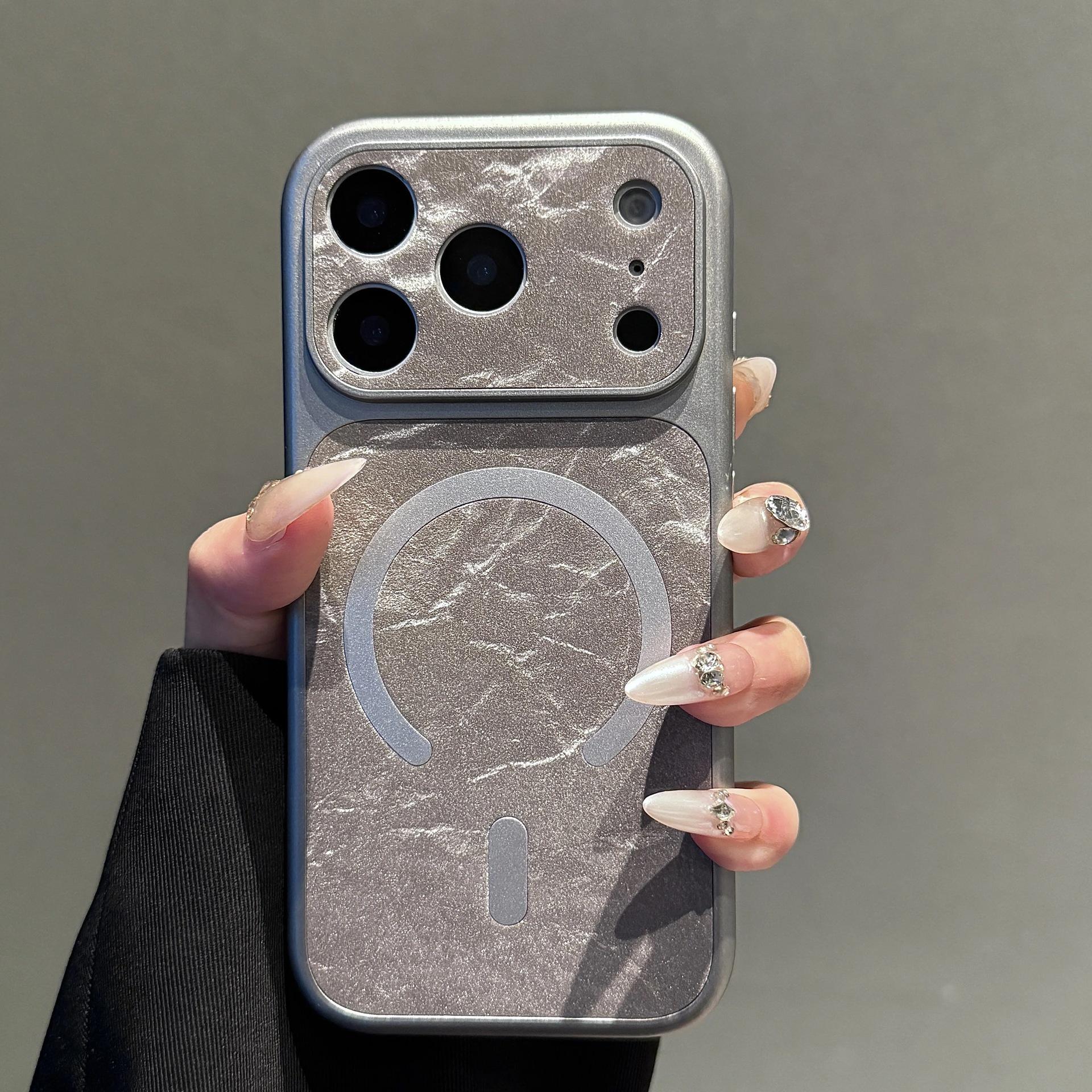 

Velvet Matte Snow Mountain Magnetic Case for iPhone 17 Pro Max/iPhone 16 with Large Window, Premium Feel iPhone 13 Pro Max