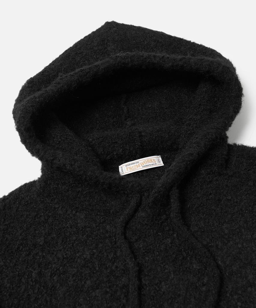 FRIZMWORKS Wave Boucle Knit Hoody _ Black