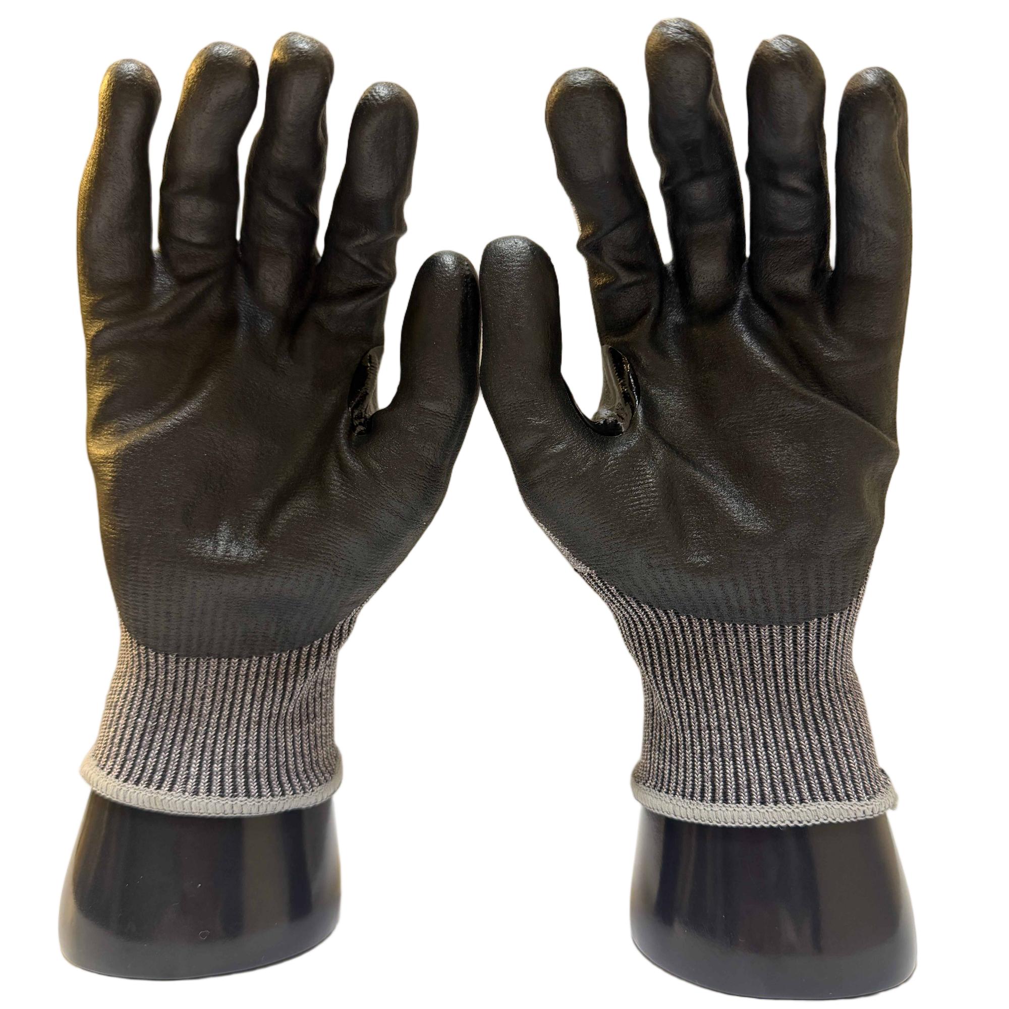 PURUI Level 4 Durable Cut Resistant Gloves Stretchy Fit Power Grip Professional Grade Thin Touch-Screen Compatible (Gray,Customized Size)